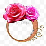 情人节的美丽玫瑰花环