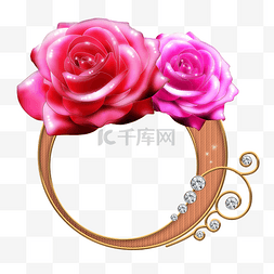 富贵背景图片_情人节的美丽玫瑰花环