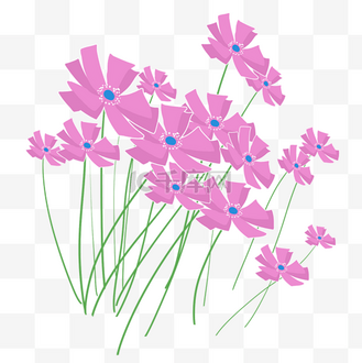 紫色的小花手绘插画