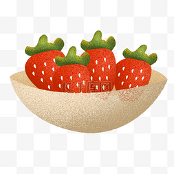 一盘新鲜的草莓免抠图