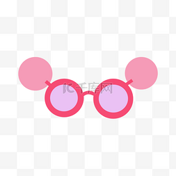 创意卡通眼镜图片_粉色可爱卡通风格眼镜