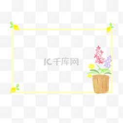 鲜花框架图片_春天的盆栽装饰框