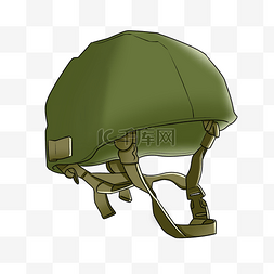 军事用品卡通图片_军绿色军事头盔插画