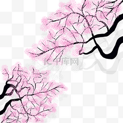 背景三生三世图片_粉色樱花树手绘素材