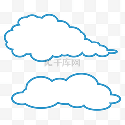 云朵蓝天卡通图片_卡通手绘蓝色扁平化云朵