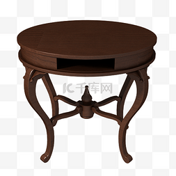 木制桌面图片_实木家具圆形小桌台