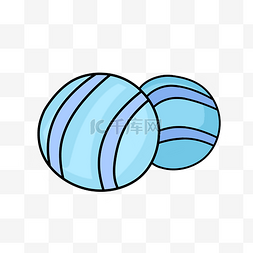 蓝色游泳水球插画