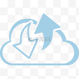 立体信息图标图片_循环蓝色云朵矢量图