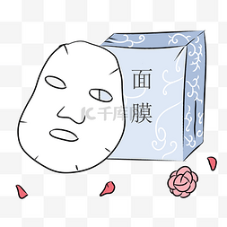 美容logo墙图片_手绘花朵面膜插画