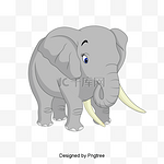 时尚卡通矢量可爱大象动物插画元素