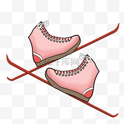 冬季滑冰鞋图片_冬季运动用品滑冰鞋插画
