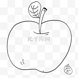 水果苹果矢量线条图片_线条苹果