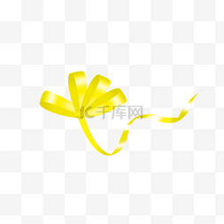 黄色丝带图片_手绘黄色丝带
