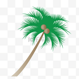 椰子树朝右倾斜的手绘设计图
