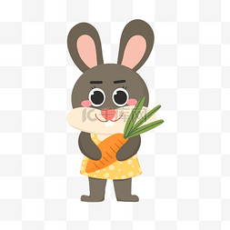 蔬菜篮免费下载图片_卡通呆萌小兔子矢量图