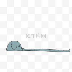 蓝色大象卡通图片_手绘大象分割线插画