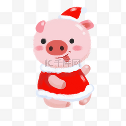 穿红袍图片_新年小猪穿红袍
