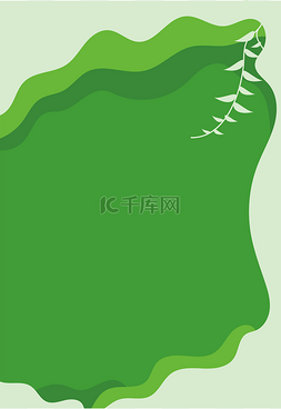 绿色节日装饰图片_春季绿色湖泊海报边框
