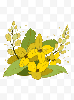 花卉花簇图片_黄色花卉花簇