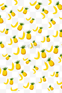 黄色的菠萝底纹插画