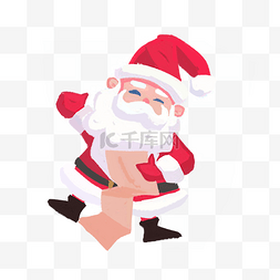 红色清单图片_圣诞节拿着礼物清单的圣诞老人插