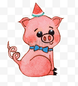 卡通吉祥物猪猪插画