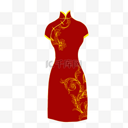 红金色婚礼素材图片_复古风民国风旗袍服装