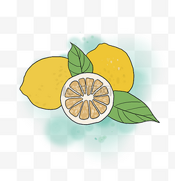 柠檬汁柠檬图片_夏季食物手绘柠檬