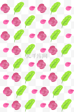 绿色植物底纹图片_小清新植物花朵底纹插画