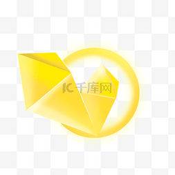 水晶灯水晶图片_手绘立体黄色多边形