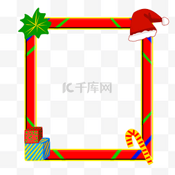 卡通圣诞夜图片_圣诞圣诞节圣诞夜红色长方形边框