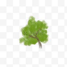 小树俯视图片_涂鸦风小树卡通png素材