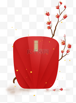 花卉文字框图片_农历新年红色花卉文字框