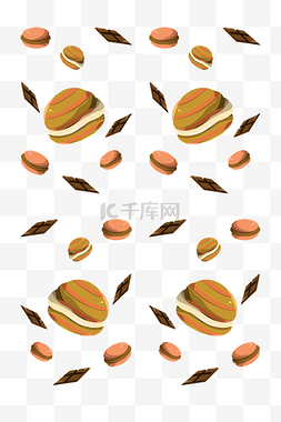 插画图片_美食汉堡包底纹