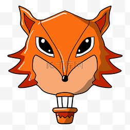 狐狸热气球手绘插画