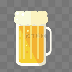 黄色免抠素材图片_一大杯冒泡的啤酒免抠图