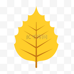 金色树叶纹理图片_一片扁平化的金色叶子