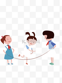 孩子们跳绳运动健身元素