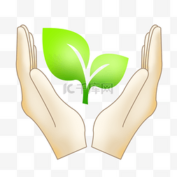 绿色环保插画图片_保护植物卡通插画