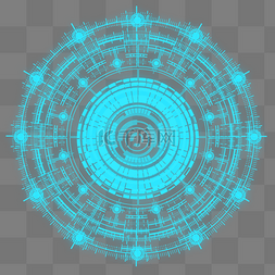 蓝色科技开启元素图标高清图