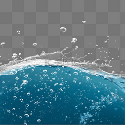 格纹点背景图片_精美蓝色水面氧气气泡元素