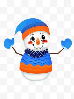 可爱手绘雪人图片_圣诞节冬季可爱手绘雪人彩色