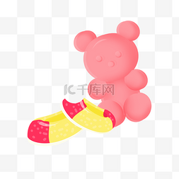 零食小熊糖果插画