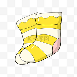 黄色手绘风保暖袜子