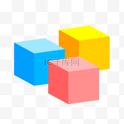 彩色立方体矢量图