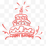 红色生日蛋糕图案PNGPNG
