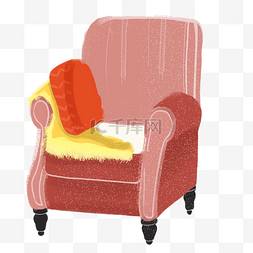 单人床家纺模板图片_一张粉红色的沙发