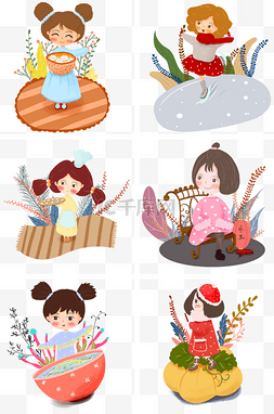 美味饺子的素材图片_手绘冬至套图插画