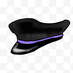 黑色的警察帽子插画