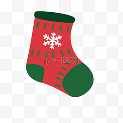 merry圣诞图片_圣诞节针织袜子红绿雪花PNG平安夜